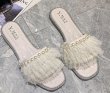 画像5: Women Pearl & lace flat sandals slippers　フラットパール＆レース サンダル スリッパ (5)