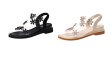 画像3: Women Transparent rhinestone flat sandals 　フラット＆ 透明＆ラインストーンバックストラップサンダル  (3)