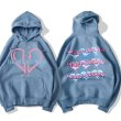 画像3: Unisex heart-broken Paint Hooded Sweat  男女兼用 ユニセックスheart-brookenレタープリントフーディー スウェット パーカ (3)