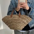 画像4: Shell type woven straw bag Tote Bag 　シェル型トートハンド籠バッグ かご カゴ  バック (4)