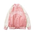 画像3: men & women By color letter  printing baseball uniform jacket blouson ユニセックス 男女兼用 バイカラーレタープリンスタジアムジャンパー スタジャン MA-1 ボンバー ジャケット ブルゾン (3)