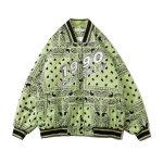 画像3: men's hip hop loose Paisley Stadium baseball uniform jacket blouson ユニセックス 男女兼用 ペイズリー スタジアムジャンパー スタジャン MA-1 ボンバー ジャケット ブルゾン (3)