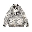 画像1: men's hip hop loose Paisley Stadium baseball uniform jacket blouson ユニセックス 男女兼用 ペイズリー スタジアムジャンパー スタジャン MA-1 ボンバー ジャケット ブルゾン (1)