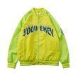 画像2: men & women By color letter  printing baseball uniform jacket blouson ユニセックス 男女兼用 バイカラーレタープリンスタジアムジャンパー スタジャン MA-1 ボンバー ジャケット ブルゾン (2)