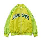 画像2: men & women By color letter  printing baseball uniform jacket blouson ユニセックス 男女兼用 バイカラーレタープリンスタジアムジャンパー スタジャン MA-1 ボンバー ジャケット ブルゾン (2)