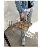 画像2: Shell type woven straw bag Tote Bag 　シェル型トートハンド籠バッグ かご カゴ  バック (2)