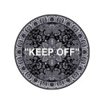 画像1: SALE セール 即納 Paisley KEEP OFF Logo Round Rug ペイズリー柄 キープオフ 丸形 ラウンド ラグ カーペット (1)