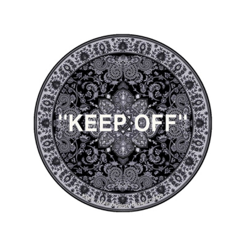 画像1: SALE セール 即納 Paisley KEEP OFF Logo Round Rug ペイズリー柄 キープオフ 丸形 ラウンド ラグ カーペット (1)