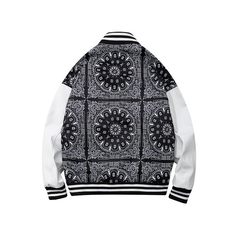 画像5: Unisex LA Letter & Paisley Reversible Stadium Jumper uniform jacket blouson 　ユニセックスLAレター＆ペイズリーリバーシブルスタジアムジャンバー MA-1 ボンバー ジャケット ブルゾン (5)