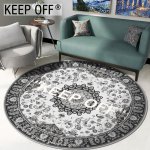 画像4: SALE セール 即納 Paisley KEEP OFF Logo Round Rug ペイズリー柄 キープオフ 丸形 ラウンド ラグ カーペット (4)