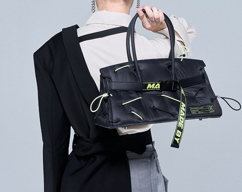 画像3: letter ribbon sports fashion street style high-end handbag Tote Bag  レターリボントート ショルダー2WAY バッグ (3)