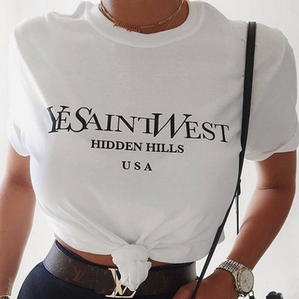 画像1: Unisex Ye Saint West T-Shirt ロゴTシャツ  (1)