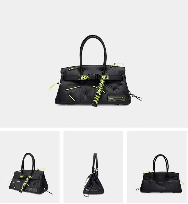 画像2: letter ribbon sports fashion street style high-end handbag Tote Bag  レターリボントート ショルダー2WAY バッグ (2)