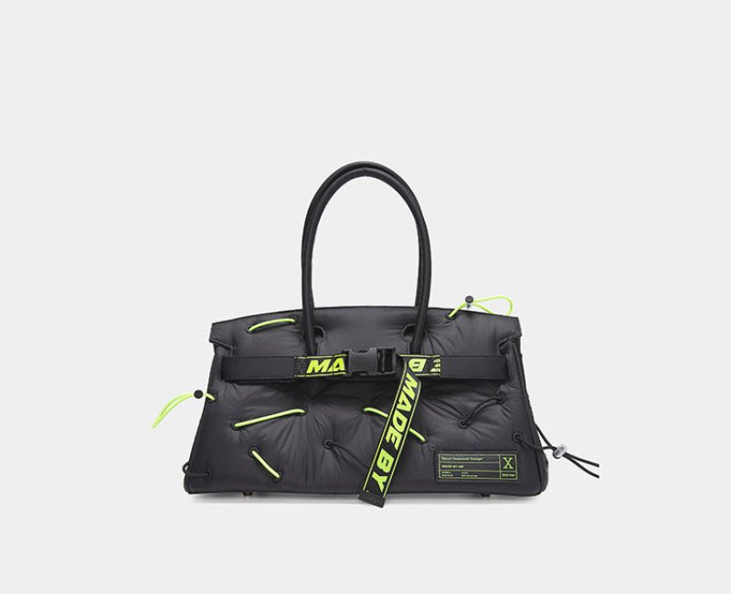 画像4: letter ribbon sports fashion street style high-end handbag Tote Bag  レターリボントート ショルダー2WAY バッグ (4)
