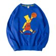 画像1:  Simpson basketball paint Pullover sweater　 バスケットユニセックス 男女兼用シンプソンバスケットプリントスウェット トレーナ (1)