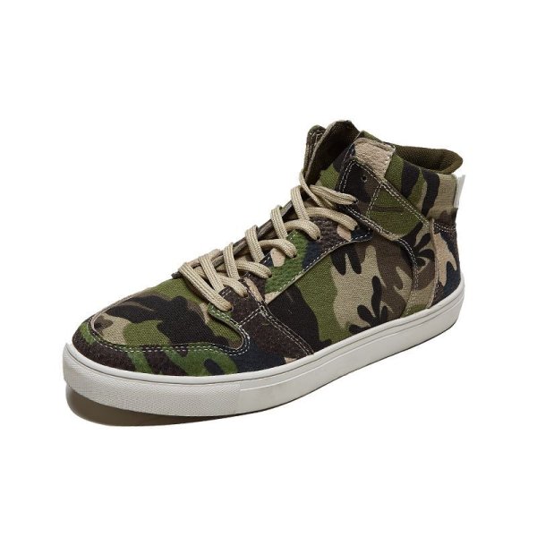 画像1: lace-up Men's Canvas Camouflage High Top lace-up Sneakerl   レースアップ ハイカット カモフラージュ スニーカー (1)