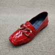 画像4: Square head genuine leather leather flat slip-on pumps shoes   本革レザーエナメルチェーン付きフラットスリッポン パンプスシューズ　 (4)