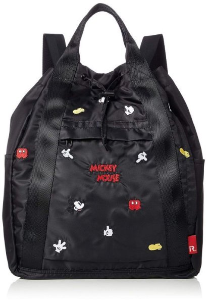 画像1: Mickey Mouse Disney Embroidery Series Portable Backpack Large CapacityTote Bag  ミッキーマウス ミッキー 刺繍バックパック リュック トートバッグ (1)