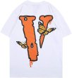 画像5: Unisex V-letter logo & butterfly print oversized T-shirt   男女兼用オーバーサイズボVロゴ＆バタフライプリント半袖Tシャツ (5)