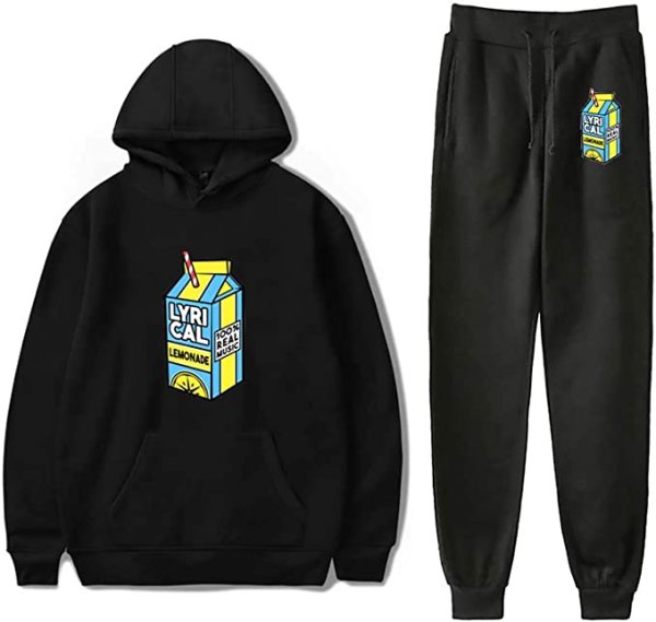 画像1: Mens Womens juice wrld setup Hoodie and Pants Set 　ジュースワールドレモネードプリント セットアップ ユニセックス男女兼用スウェットフーディ＆パンツセット (1)