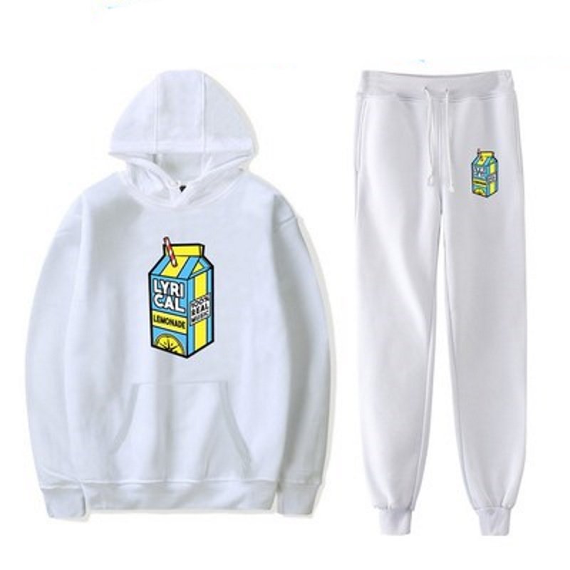 画像2: Mens Womens juice wrld setup Hoodie and Pants Set 　ジュースワールドレモネードプリント セットアップ ユニセックス男女兼用スウェットフーディ＆パンツセット (2)