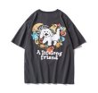 画像1: Unisex  cartoon printed oversized T-shirt   男女兼用コミックドッグプリント半袖Tシャツ (1)