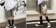 画像3: daisy loose street casual shorts five-point pants trousers Pants ユニセックス男女兼用デイジーポイント5分丈パンツ ショート パンツ (3)