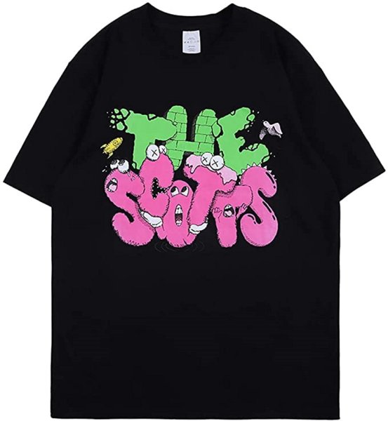 画像1: Unisex  Travis Scott's same short-sleevedT-shirt   ユニセックス男女兼用カウズレターロゴ半袖Tシャツ (1)