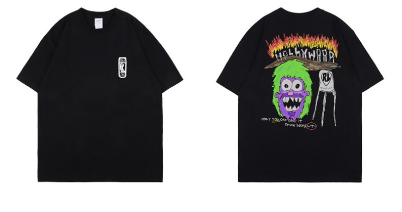 画像4: Unisex street bf wind monkey graffiti compassionateT-shirt   男女兼用 ウィンドモンキーグラフィティ半袖Tシャツ (4)