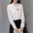 画像3: Cat embroidery long sleeve blouse shirt　猫刺繍長袖白ホワイトブラウス　シャツ (3)