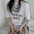 画像3: letter printed Short Sleeve loose T-shirt　 即納 レタープリントオーバーサイズ半袖Tシャツ　男女兼用 (3)