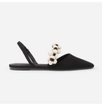 画像2: Fairy style sweet green flower strap slingback sandals pumps shoes   レザーフェアリースタイルフラワー ストラップ バック フラット パンプスシューズ　 (2)