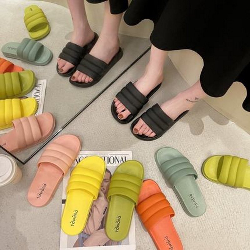 画像10: Women  Candy Color soft bottom flat Sandals slippers shower sandals　フラットキャンディーカラーシンプル スリッパ　サンダル　シャワーサンダル (10)