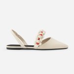 画像8: Fairy style sweet green flower strap slingback sandals pumps shoes   レザーフェアリースタイルフラワー ストラップ バック フラット パンプスシューズ　 (8)
