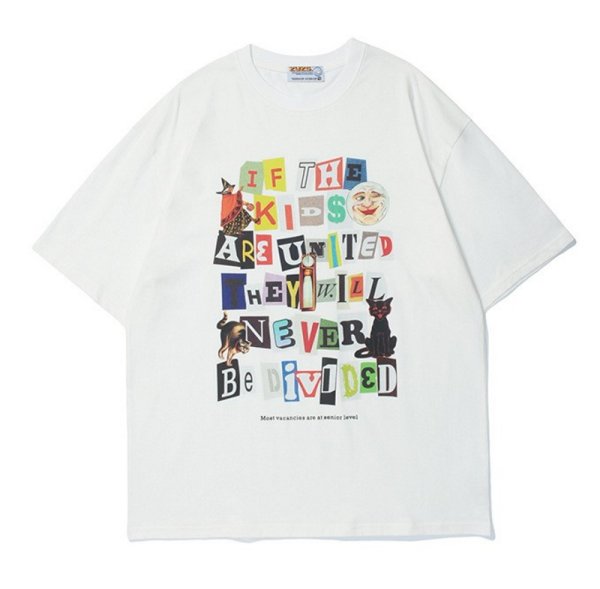 画像1: new fun pattern monogram short-sleeved T-shirt　 男女兼用ユニセックスニューモノグラムプリント半袖Tシャツ (1)