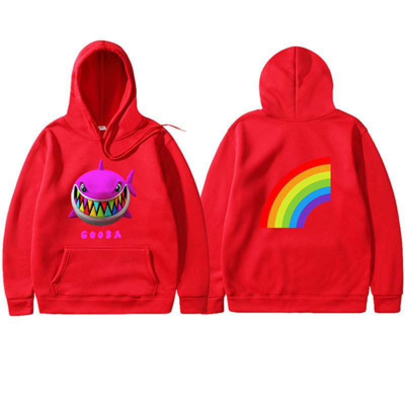画像7: Unisex  Gooba Rainbow Shark Teeth Hooded Sweatshirt 男女兼用 グーバレインボーシャークフード フーディトレーナーパーカースウェットシャツ  (7)