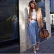 画像16: Womens Slouchy Relaxed High Rise Denim Fit Pants スラウチー ハイウエスト デニム フィットパンツ ワイドパンツ (16)