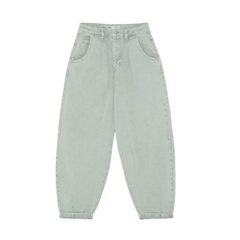 画像2: Womens Slouchy Relaxed High Rise Denim Fit Pants スラウチー ハイウエスト デニム フィットパンツ ワイドパンツ (2)