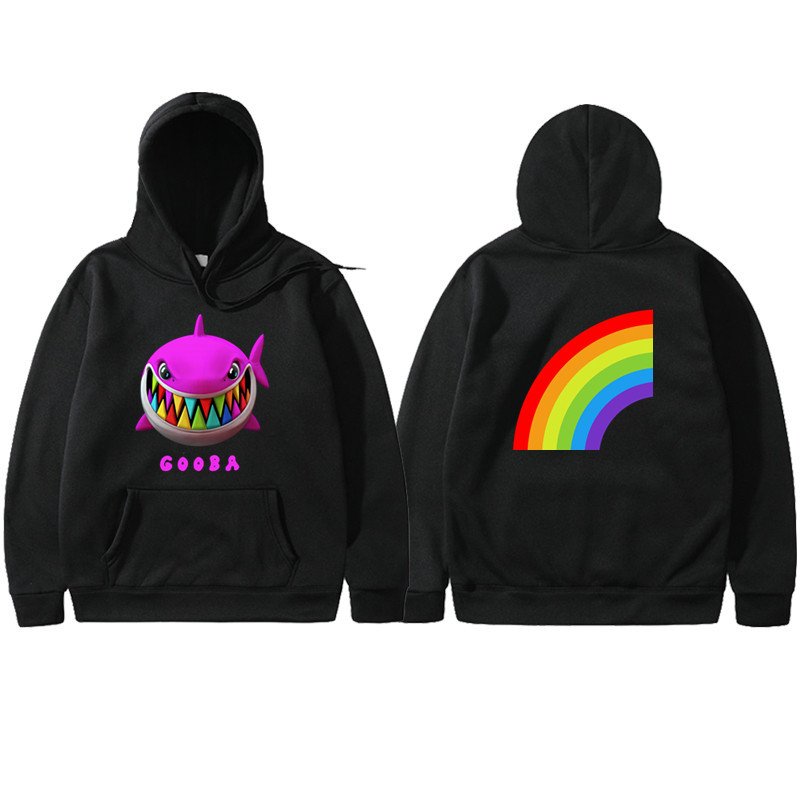 画像11: Unisex  Gooba Rainbow Shark Teeth Hooded Sweatshirt 男女兼用 グーバレインボーシャークフード フーディトレーナーパーカースウェットシャツ  (11)