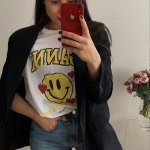 画像3: Unisex Smile &　Four-leaf clover-print cotton-jersey T-shirt　四つ葉のクローバー スマイリー スマイル ニコちゃん ＆ハート コットンTシャツ (3)