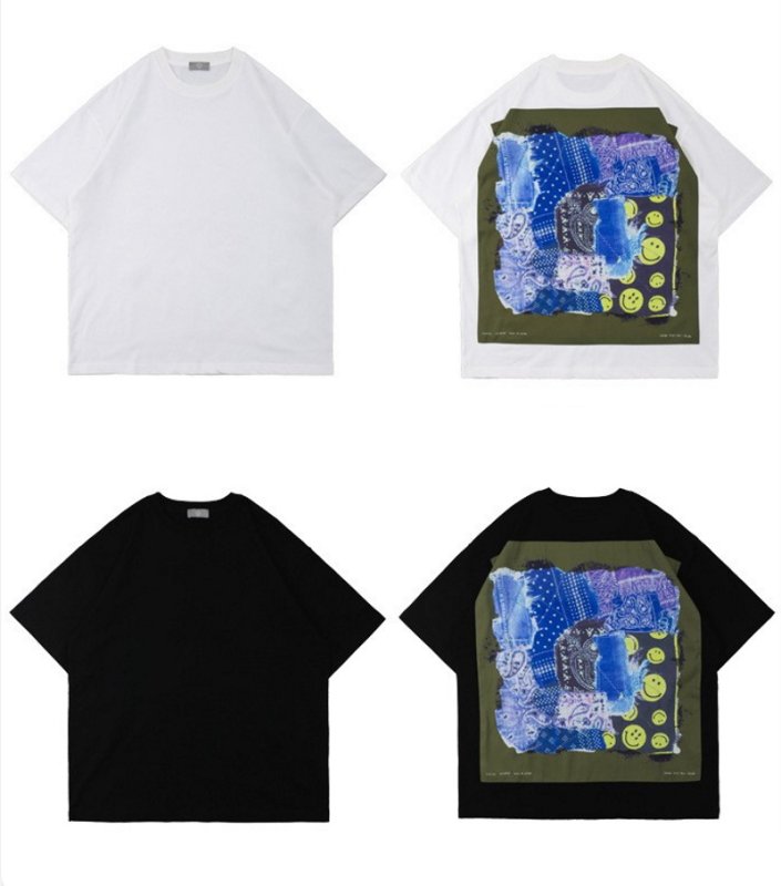 画像3: Unisex Paisley & Smile short-sleeved T-shirt　 男女兼用ユニセックス ペーズリー＆スマイル 半袖Tシャツ (3)
