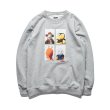 画像1: Unisex   trendy cartoon hedging round neck sweater T-shirt　 男女兼用ユニセックスコミックプリント スウェットトレーナ Tシャツ (1)