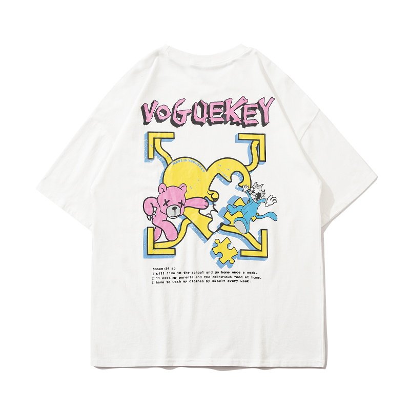 画像3: Unisex spoof bear hip-hop street Short Sleeve T-shirt   男女兼用  ユニセックス ヒップホップコミックベア半袖Tシャツ (3)