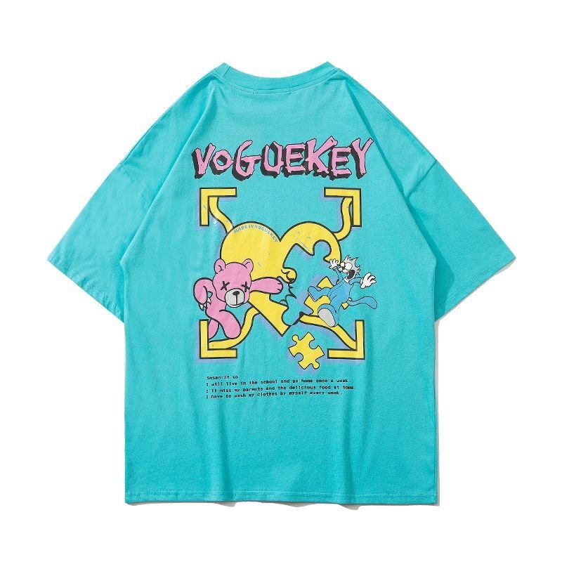 画像2: Unisex spoof bear hip-hop street Short Sleeve T-shirt   男女兼用  ユニセックス ヒップホップコミックベア半袖Tシャツ (2)