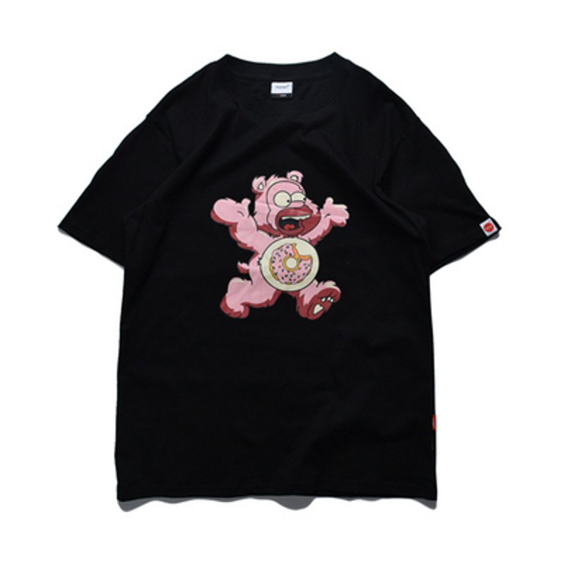 画像2: Unisex Spoofing bear Homer Simpson short-sleeved T-shirt 　男女兼用  ユニセックス なりすましホーマーシンプソン×ベア クマ 半袖Tシャツ (2)