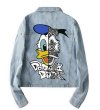画像1: Unisex oversized loose donald duck denim jacket  blouson 　ユニセックス男女兼用 オーバーサイズ ルーズ ドナルドダックGジャケット ブルゾン  MA-1 ボンバー   (1)