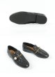 画像8: women's Quilted leather flat slip-on  with chain and pearl pumps shoes   レザー チェーン＆パール付きキルティングフラットスリッポン パンプスシューズ　 (8)