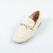 画像6: women's Quilted leather flat slip-on  with chain and pearl pumps shoes   レザー チェーン＆パール付きキルティングフラットスリッポン パンプスシューズ　 (6)