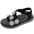画像5: Crystal flower Roman sandals and slippers shoes   クリスタルフラワー付きプラットフォーム サンダル  スリッパ シューズ　 (5)