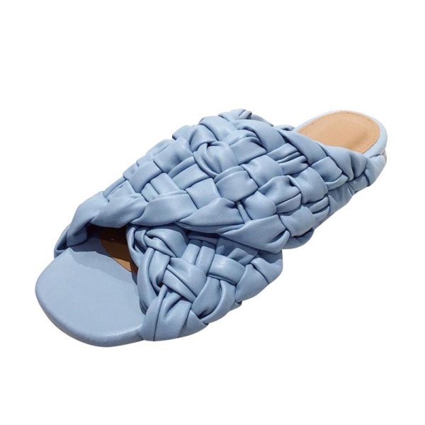 画像1: mesh Woven slippers sandals shoes   メッシュ 編み込みフラット サンダル スリッパ   シューズ　 (1)